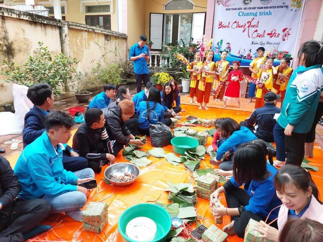 Quỳnh Phụ: Tổ chức Chương trình Bánh chưng xanh- Cành đào Tết nhân dịp Xuân Quý Mão 2023